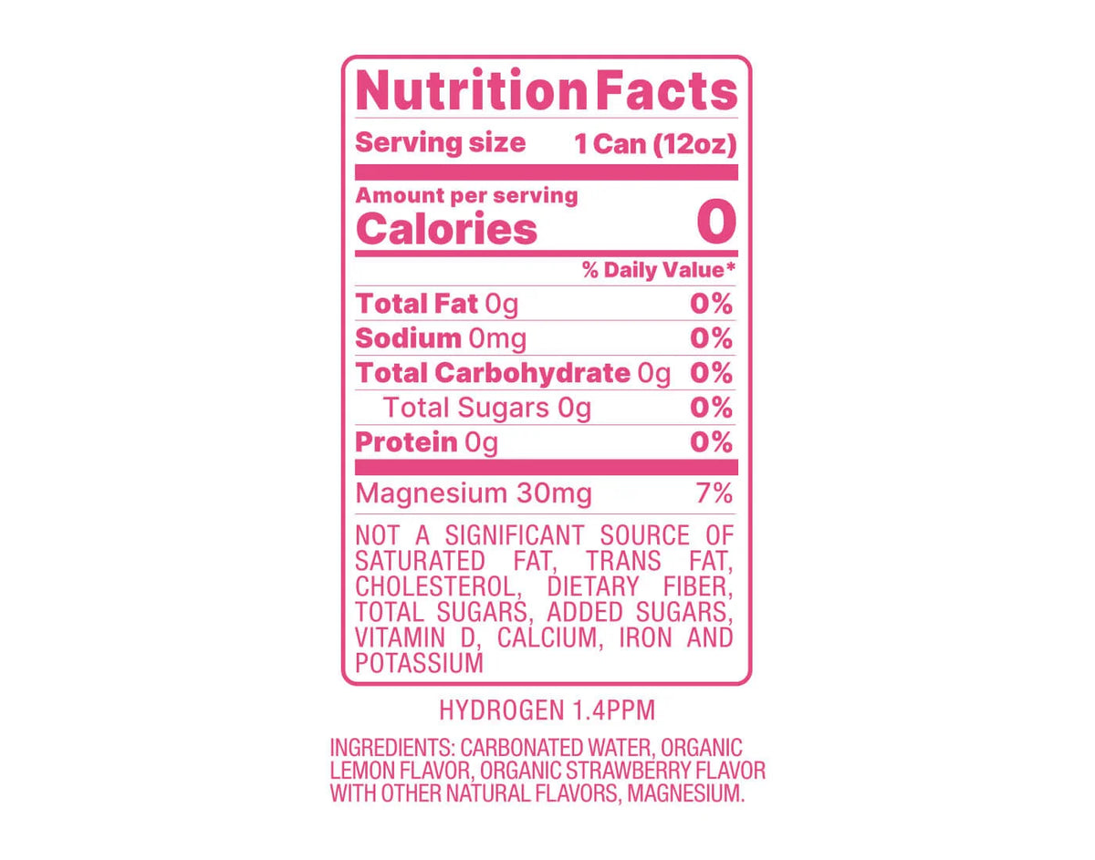 Strawberry Lemon Sparkling Hydrogen Water 8 Count