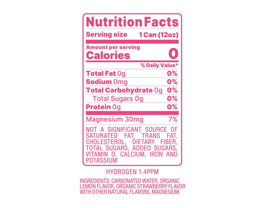 Strawberry Lemon Sparkling Hydrogen Water 8 Count