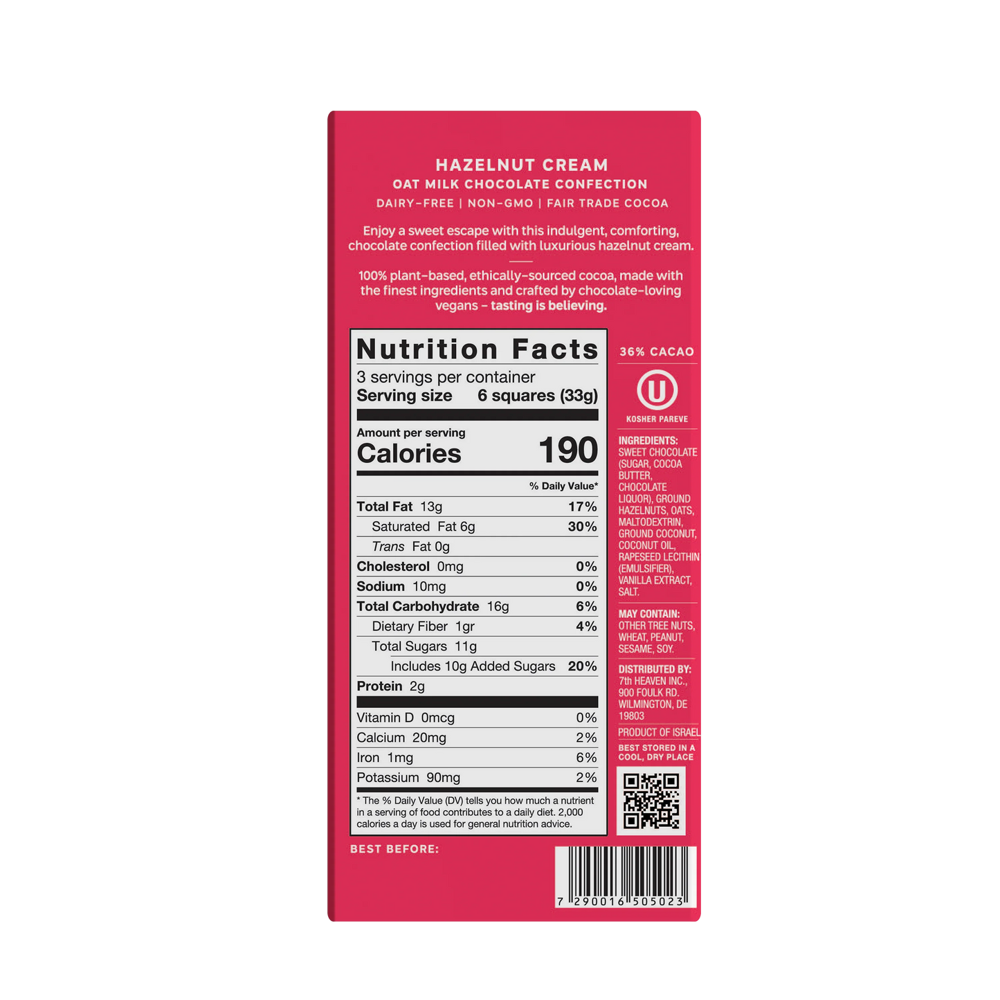 CHOCOLATE BAR HAZEL CREAM OATMILK