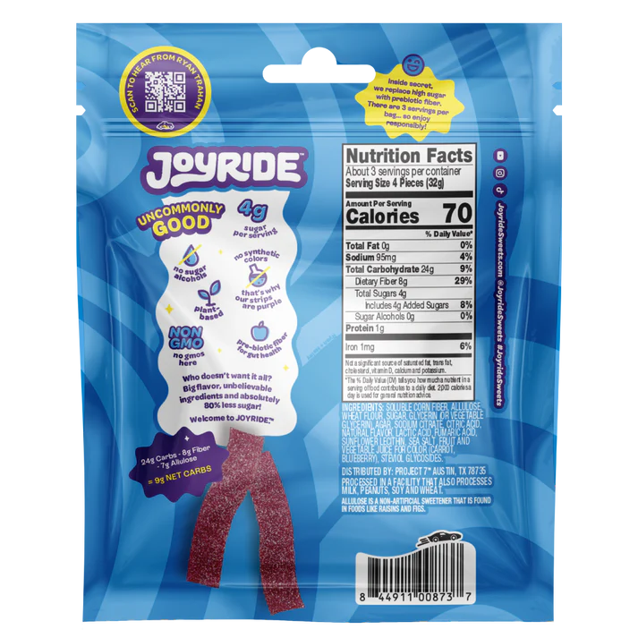 Sour Blue Raspberry Strips