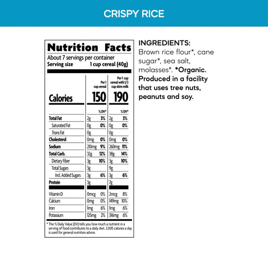 Crispy Rice Organic Whole Grain Gluten Free
