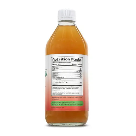 Organic Apple Cider Vinegar with the Mother (Glass) 16 fl. oz.