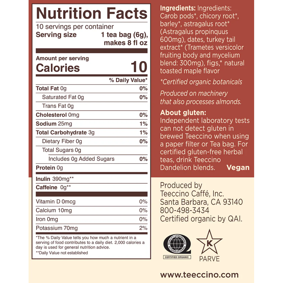 Turkey Tail Astragalus Toasted Maple Mushroom Herbal Tea