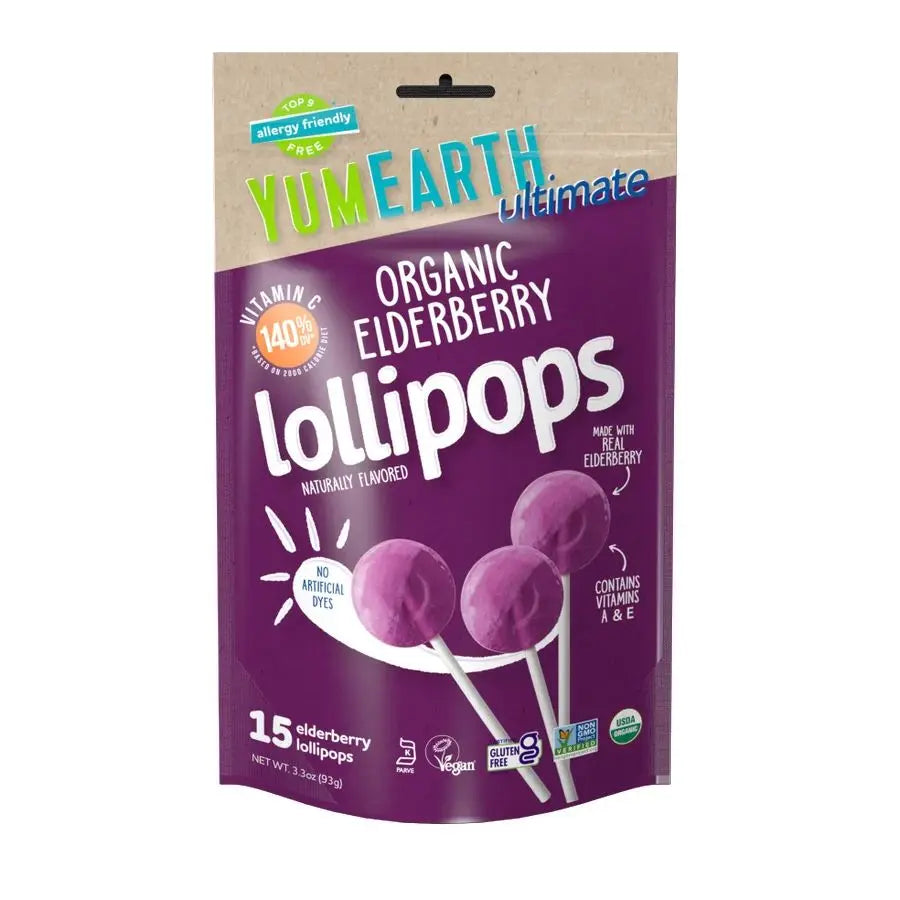 Organic Ultimate Elderberry Lollipops 15 count