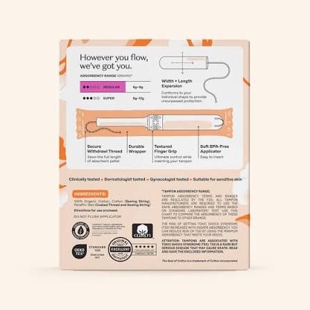 Organic Cotton Regular Tampons