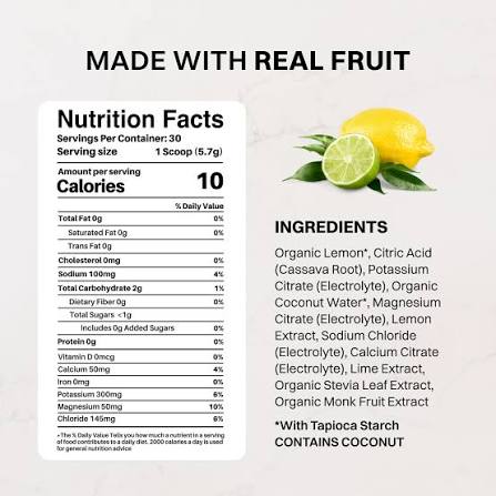 Lemon Lime Electrolyte Packet