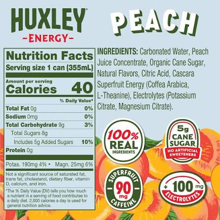 Peach Huxley Energy Drink