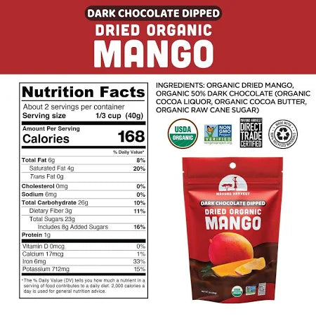 Fruit Dried Mango Chocolate Dipped- 3OZ
