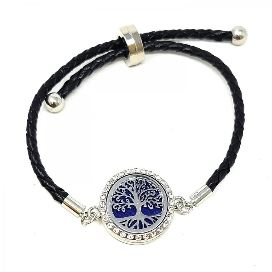 Essential Aromatherapy Diffuser Bracelet with Tree of Life Locket Design