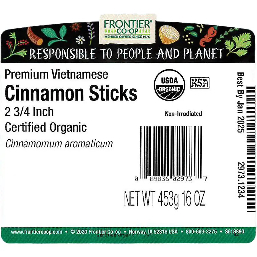 Vietnamese Cinnamon Sticks, 2.75", Organic 1 lb.