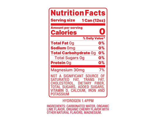 Cherry Lime Sparkling Hydrogen Water 8 Count