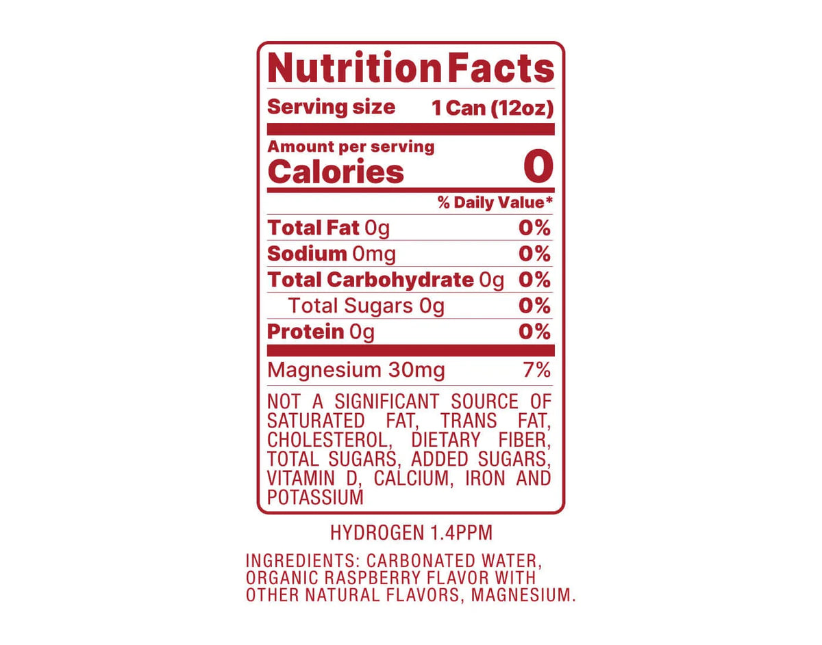 Raspberry Sparkling Hydrogen Water