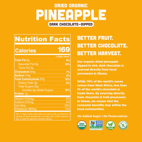 Organic Dried Pineapple Dark Chocolate