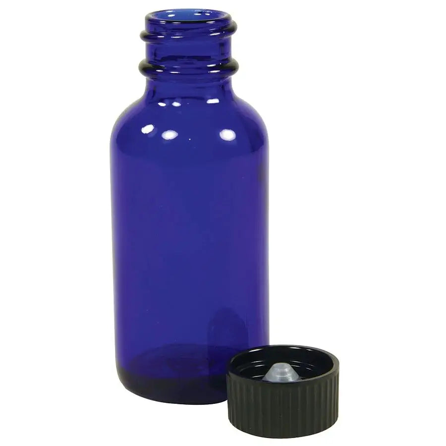 1oz Cobalt Blue Boston Round Bottles with Cap (6 pack)