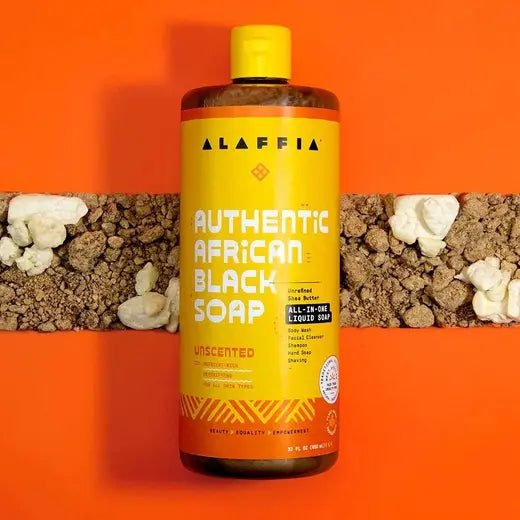 Authentic African Black Soap Unscented All-In-One Soap