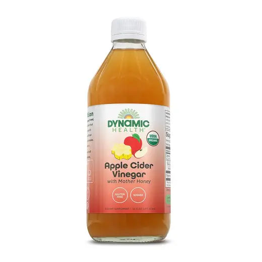 Organic Raw Apple Cider Vinegar with the Mother & Honey (Glass) 16 fl. oz.