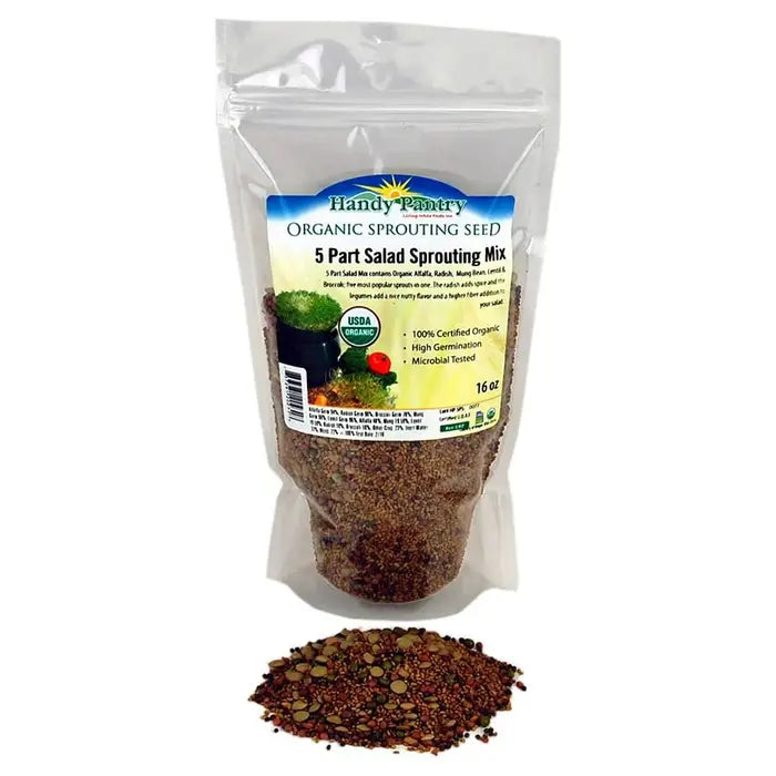 5 Part Salad Mix Sprouting Seeds, Organic