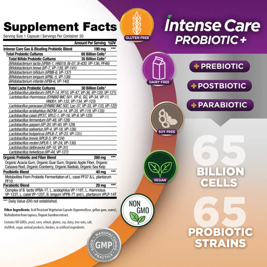 Intense Care Gas + Bloating, 30ct