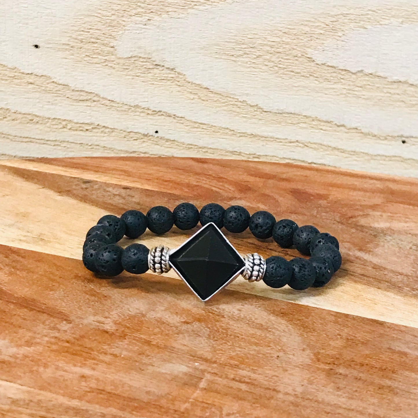Lava & Black Agate Bracelet