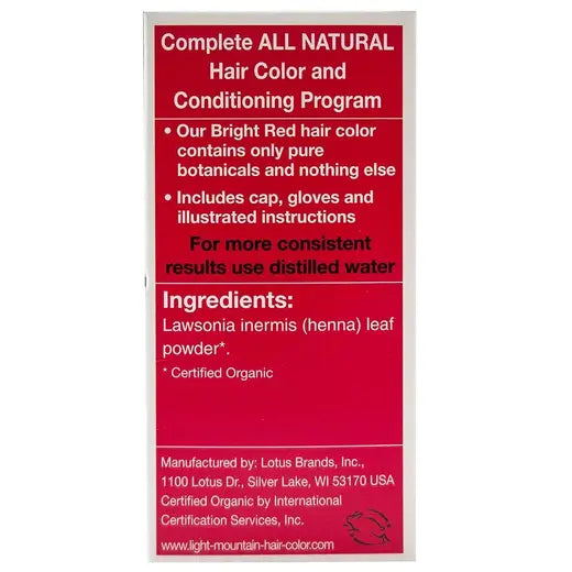 Bright Red Henna Hair Color & Conditioner 4 oz.