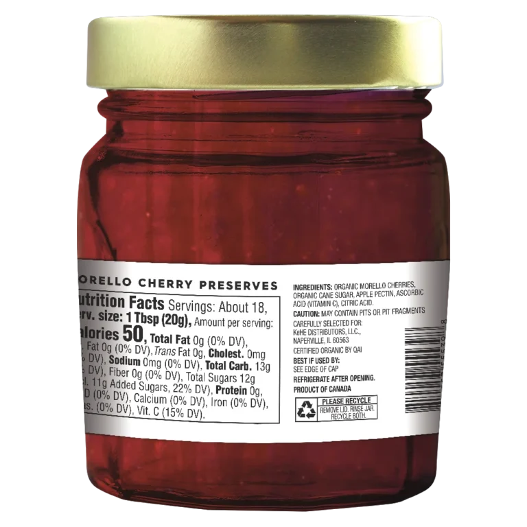 Cherry Preserve Morello Org - 13 OZ