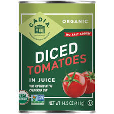 Tomato Diced No Salt Added Organic