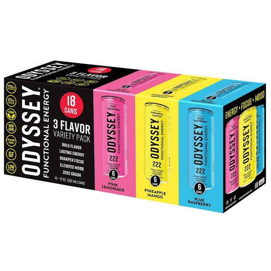 3 Flavor Odyssey Energy Drinks Variety Pack - 12pk