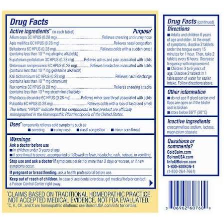 ColdCalm Homeopathic Medicine
