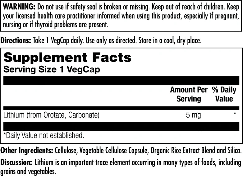 Lithium Orotate 60 count