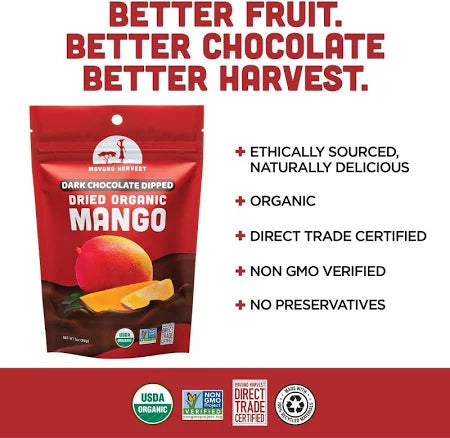 Fruit Dried Mango Chocolate Dipped- 3OZ